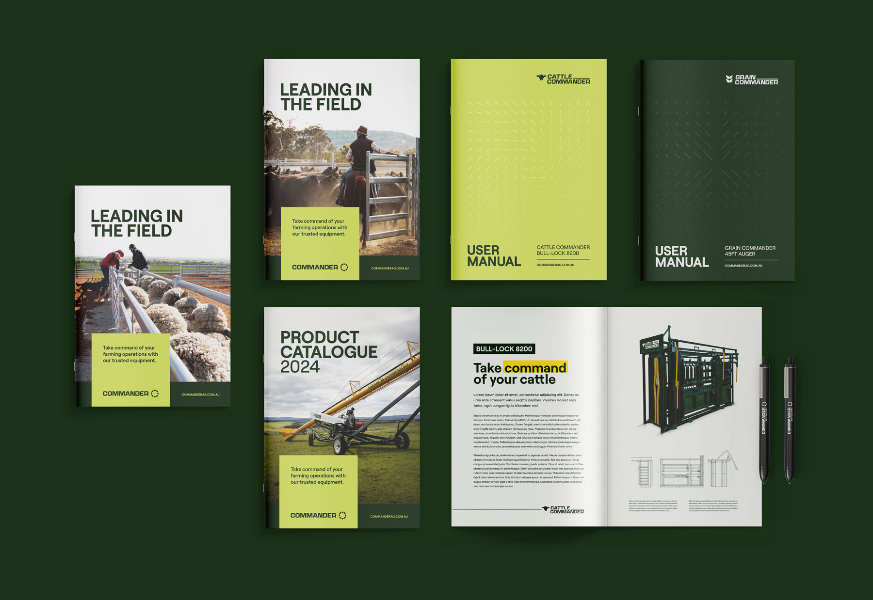 Commander Agriculture Collateral brand design