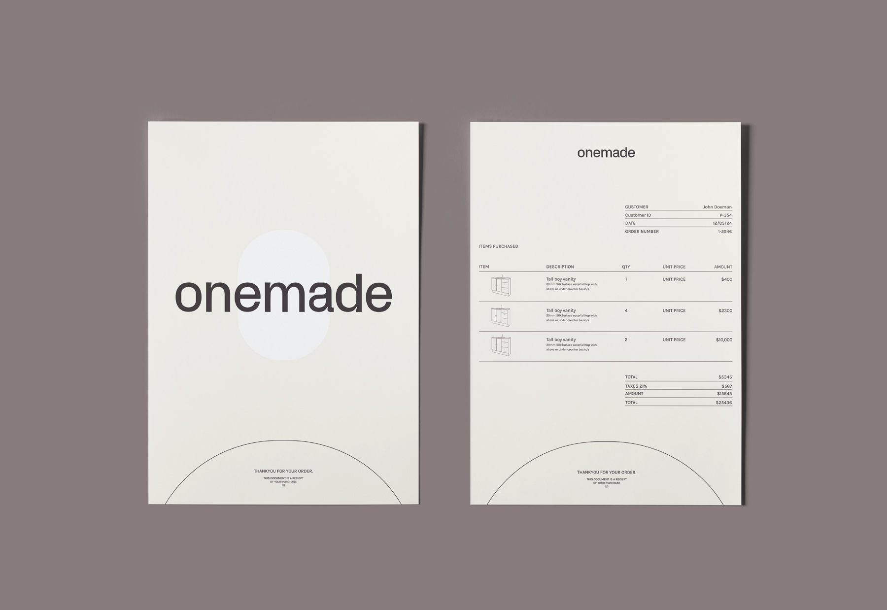 Onemade Brand application print